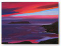title: SUNSET, EIGG FROM SKYE. size: 20x26cm. £750